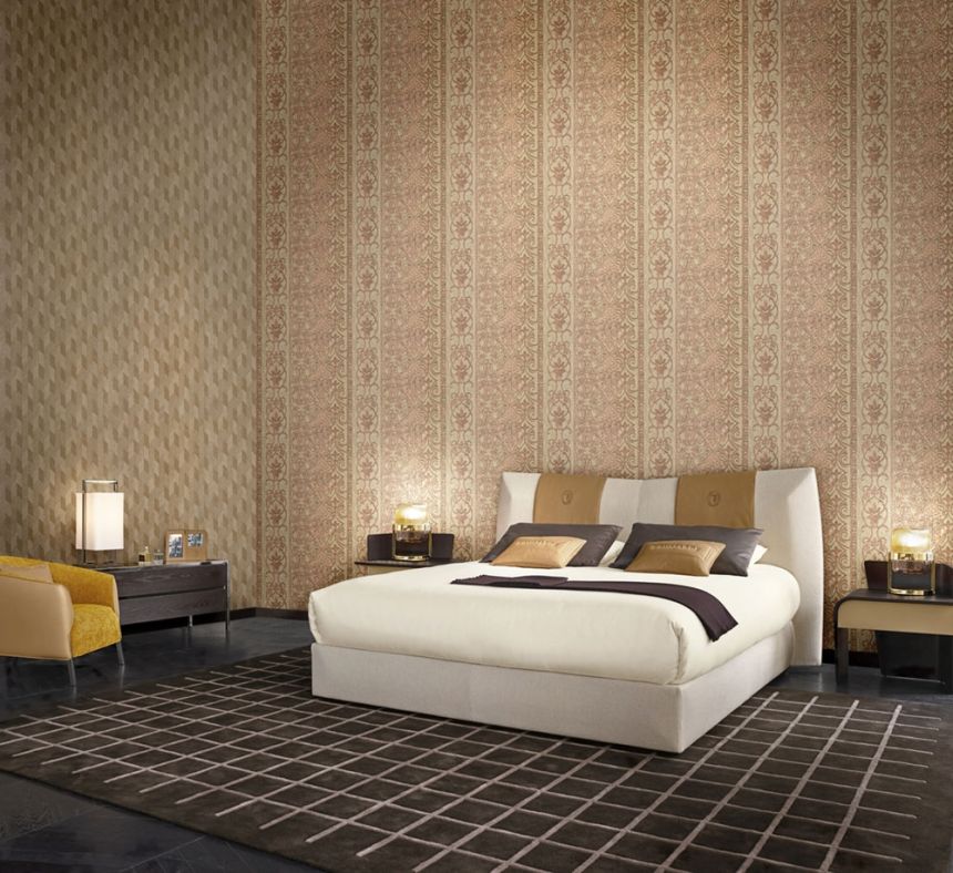 Luxury non-woven wallpaper with a vinyl surface Z21824, geometric pattern, Trussardi 5, Zambaiti Parati