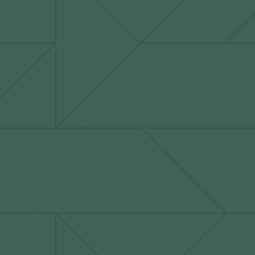 Grüne geometrische Tapete, metallische Linien 347724, City Chic, Origin 