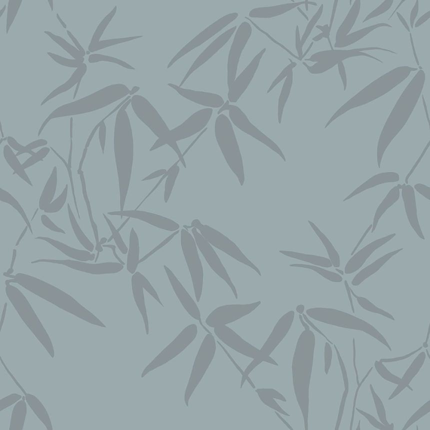 Graugrüne Tapete, metallische Bambusblätter 347737, City Chic, Origin