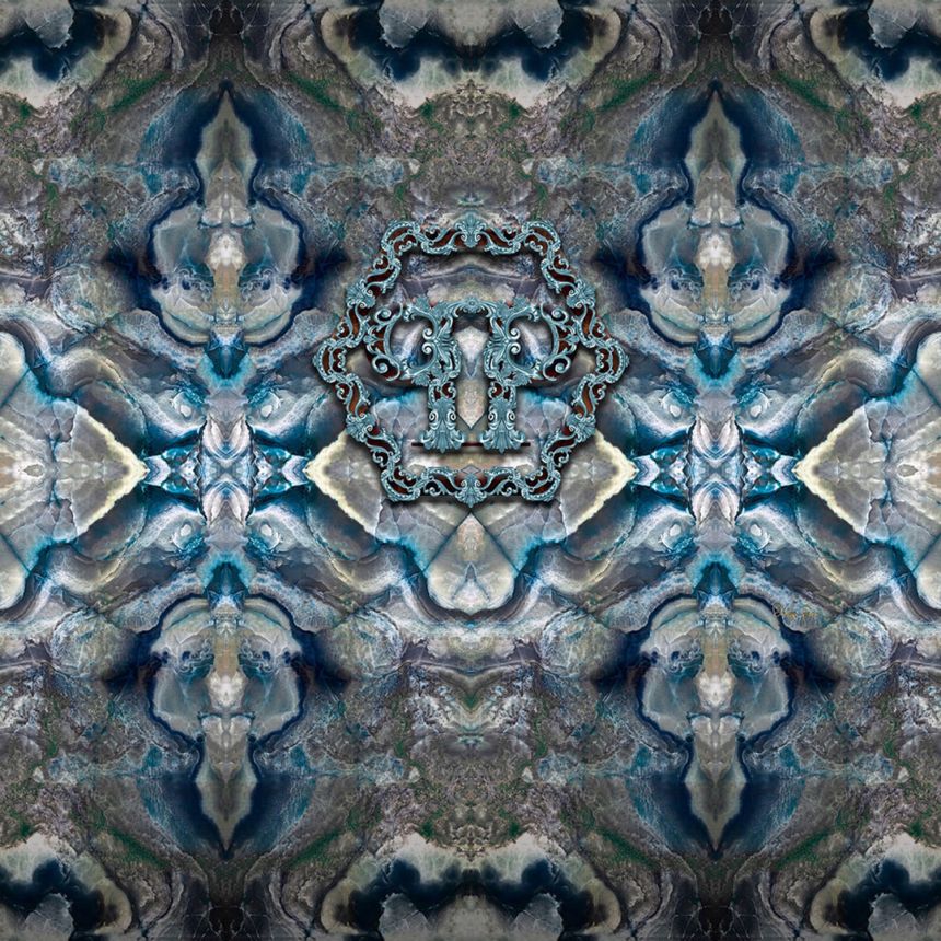 Grau-blaue abstrakte Fototapete Z80075 Philipp Plein, Zambaiti Parati