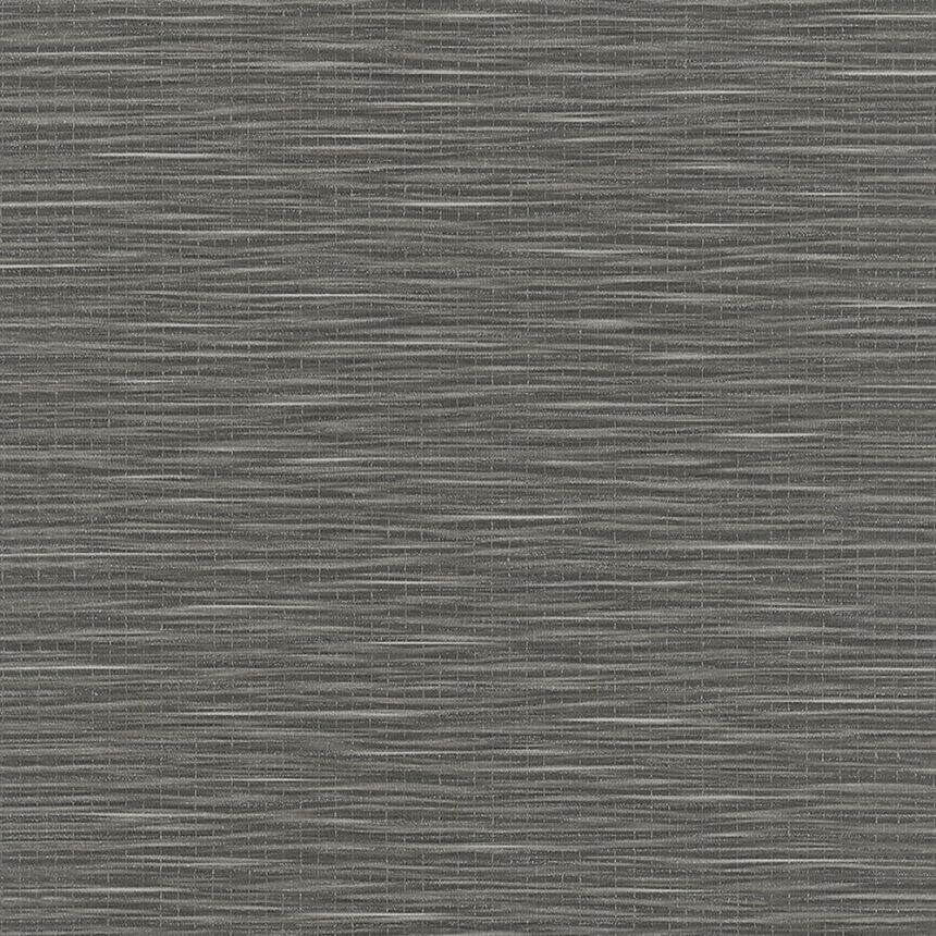 Grau-schwarze Luxustapete, gewebtes Raffia-Muster 33320, Botanica, Marburg