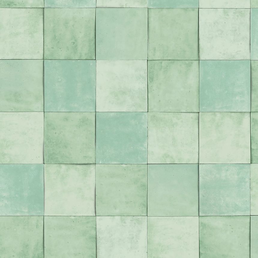 Hellgrüne, geometrische, abwaschbare Tapete 45722 Zellige, Marburg