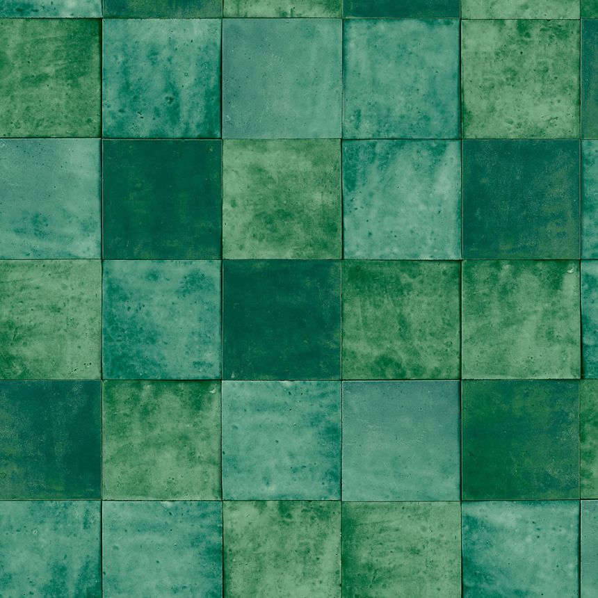 Dunkelgrüne geometrische abwaschbare Tapete 45724 Zellige, Marburg
