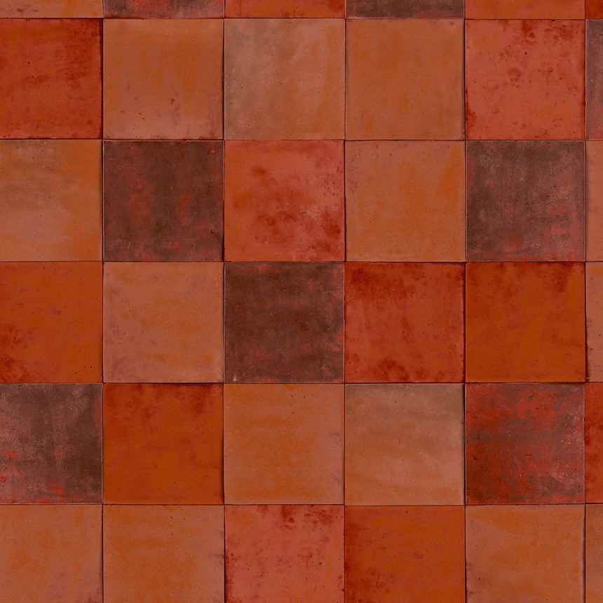 Ziegelrote geometrische abwaschbare Tapete 45708 Zellige, Marburg