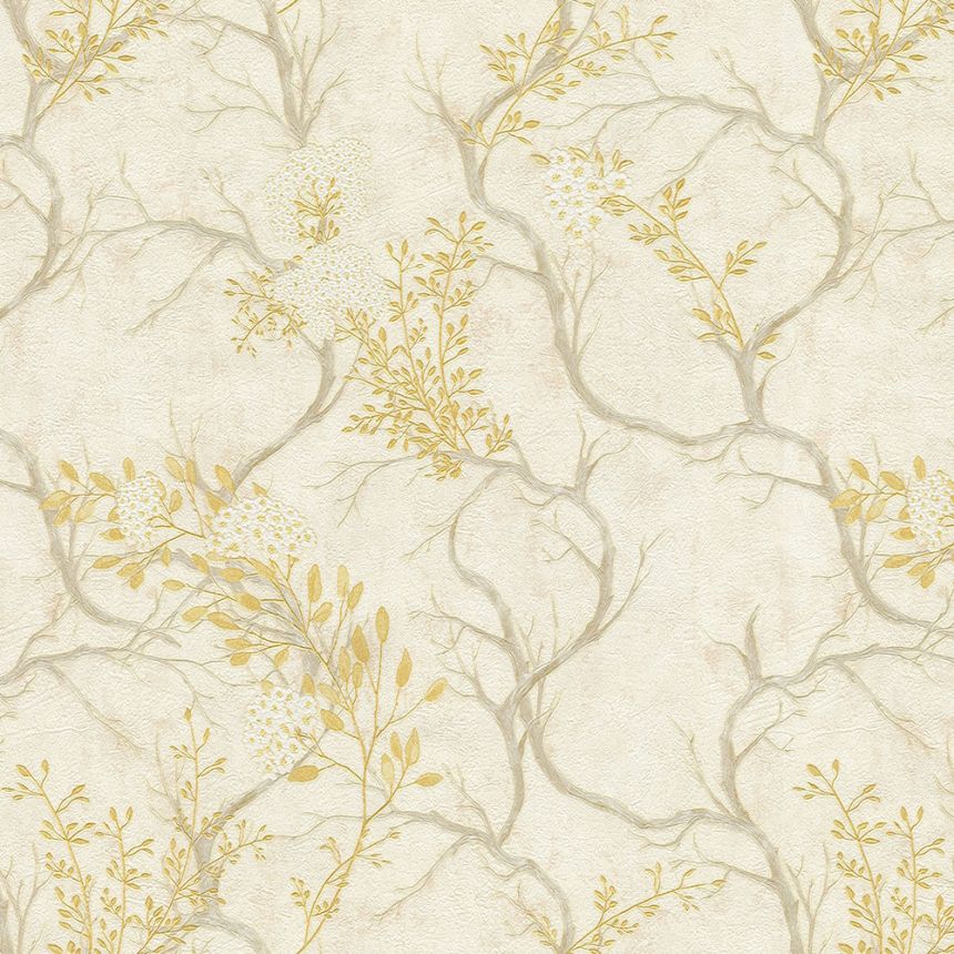 Cremefarbene Luxustapete, Zweige, Blüten 72961, Zen, Emiliana Parati 