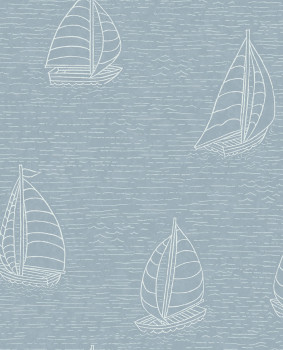 Hellblaue Tapete mit Segelbooten 323013, Explore, Eijffinger