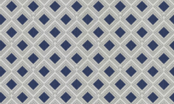 Luxuriöse blau-silberne geometrische Vliestapete, GF62062, Gianfranco Ferre´Home N.3, Emiliana Parati