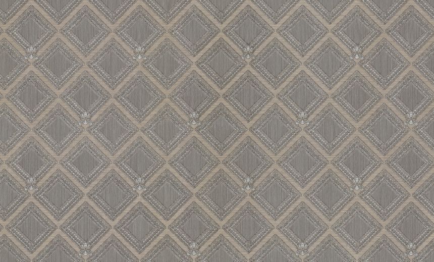 Luxuriöse silber-cremefarbene geometrische Vliestapete, GF62066, Gianfranco Ferre´Home N.3, Emiliana Parati