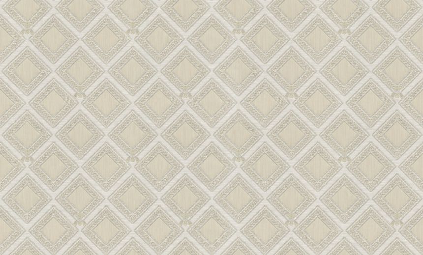 Luxuriöse, weiß-goldene geometrische Vliestapete, GF62067, Gianfranco Ferre´Home N.3, Emiliana Parati