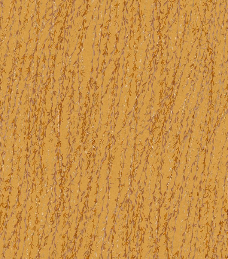 Orangefarbene Tapete, Zweige, Blätter, TP422503, Tapestry, Design ID