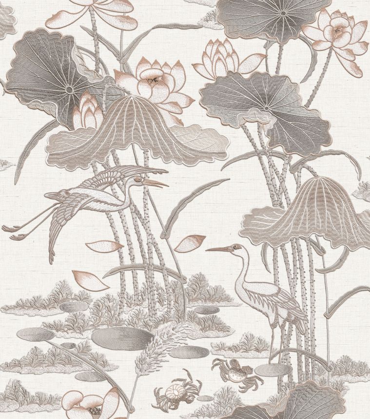 Luxustapete mit Seerosen und Vögeln, TP422701, Tapestry, Design ID