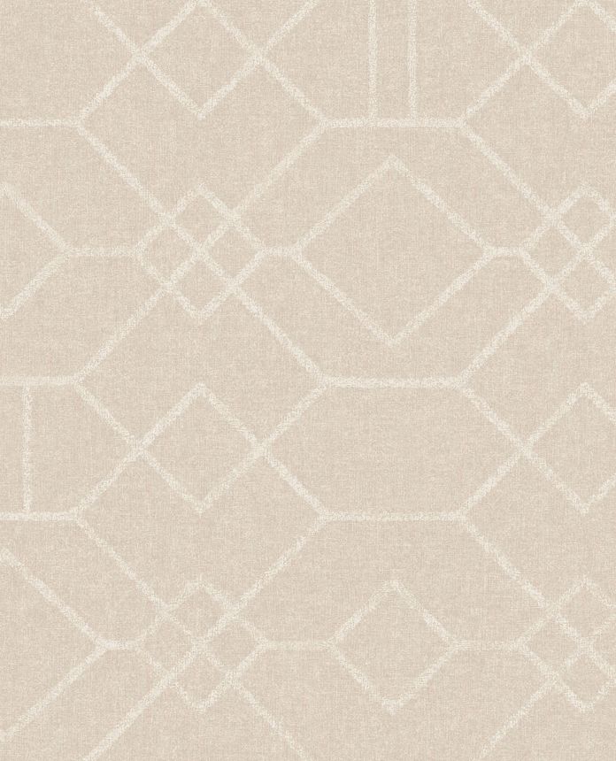 Grau-beige Tapete mit geometrischem Muster, 324011, Embrace, Eijffinger