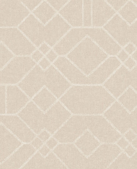 Grau-beige Tapete mit geometrischem Muster, 324011, Embrace, Eijffinger