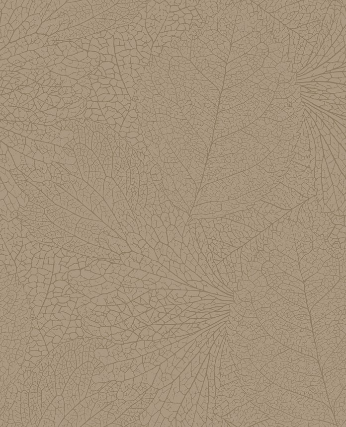 Grau-beige Tapete mit metallischen Blättern, 324041, Embrace, Eijffinger
