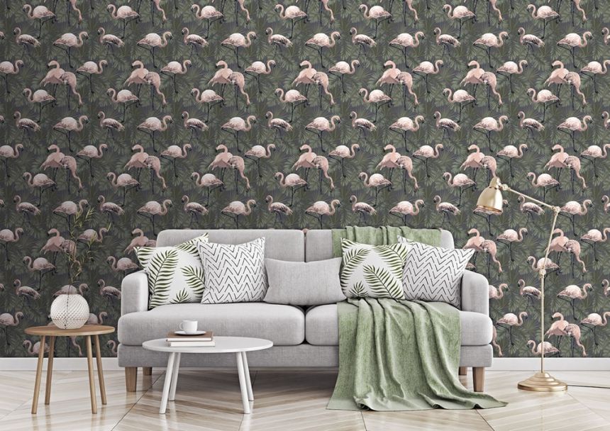 Luxustapete mit Flamingos EE22533, Flamingo, Essentials, Decoprint