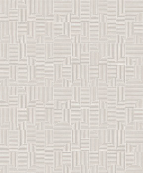 Grau-beige Tapete mit geometrischen Mustern,  ILA401, Aquila, Khroma by Masureel