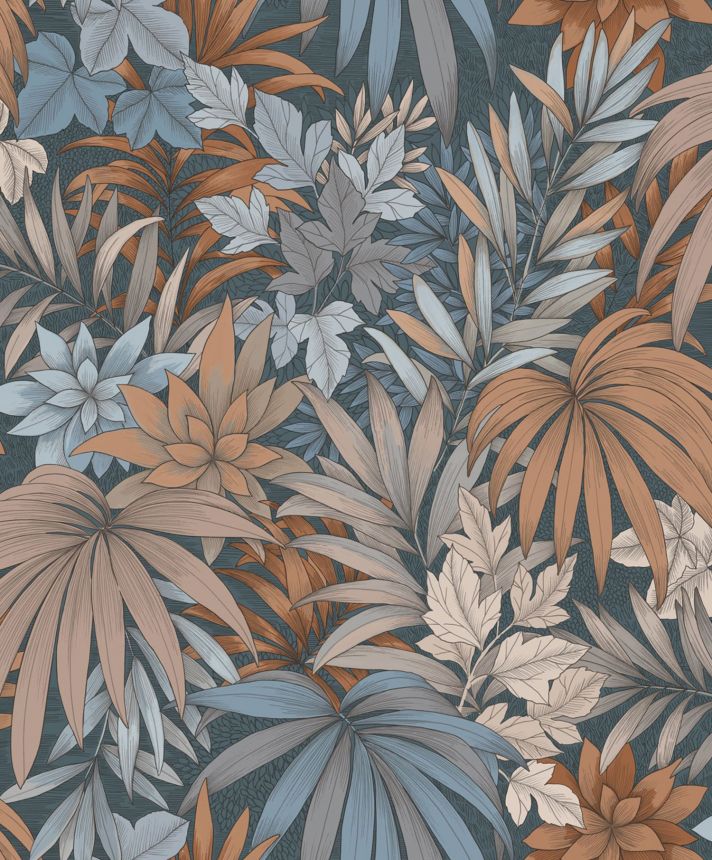 Blaue Tapete, Dschungel, Blätter, AL26241, Allure, Decoprint
