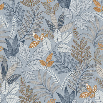 Blaue Tapete mit Blättern, AL26293, Allure, Decoprint
