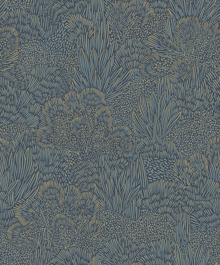 Blau-goldene Tapete, Landschaft, Bäume, BA26064, Brazil, Decoprint