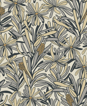 Grau-beige Blumentapete, BA26070, Brazil, Decoprint
