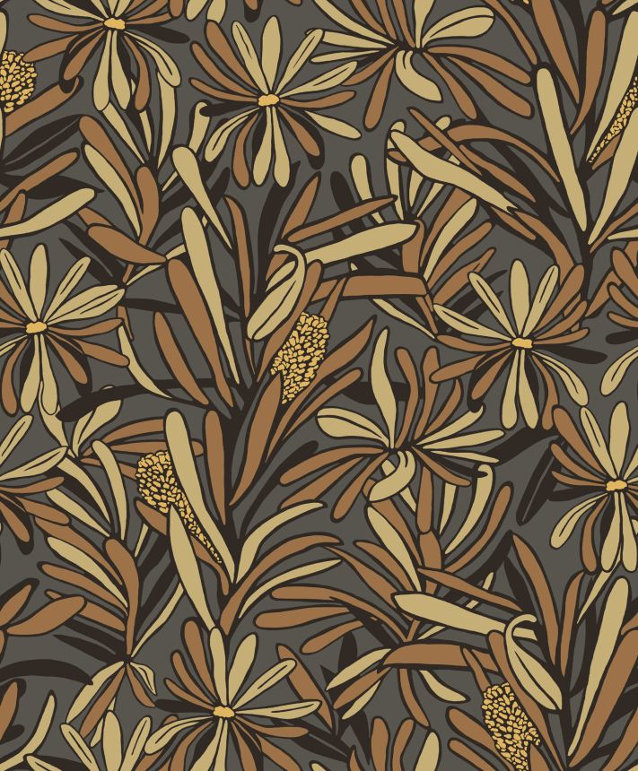 Graubraune Blumentapete, BA26072, Brazil, Decoprint