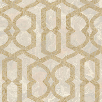 Goldbeige geometrische marmorierte Tapete, M69918, Splendor, Zambaiti Parati