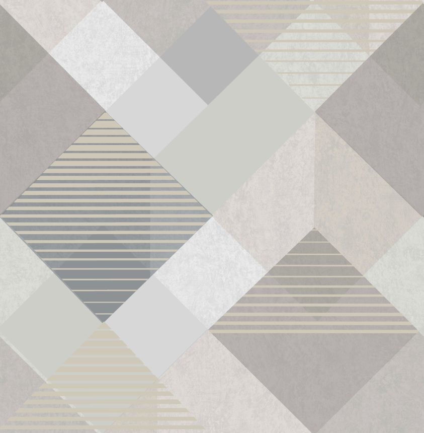 Grau-beige Tapete mit geometrischen Mustern, 118708, Vavex 2025