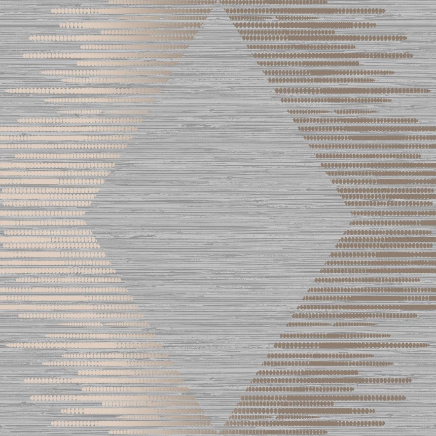 Graugoldene Tapete mit geometrischen Mustern, 120730, Zen, Superfresco Easy