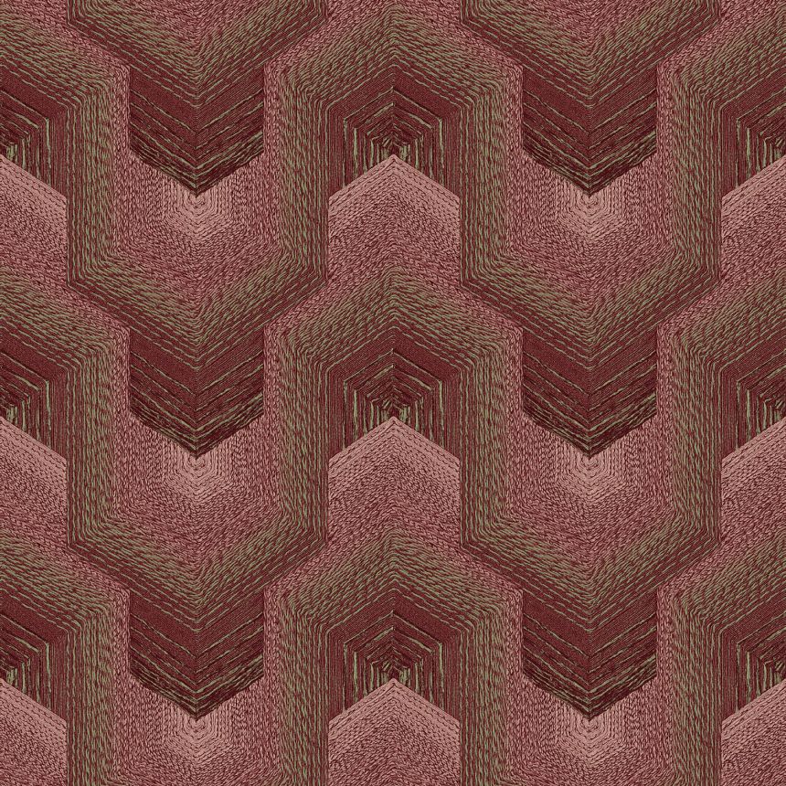 Weinrote geometrische Tapete, TP422915, Exclusive Threads, Design ID