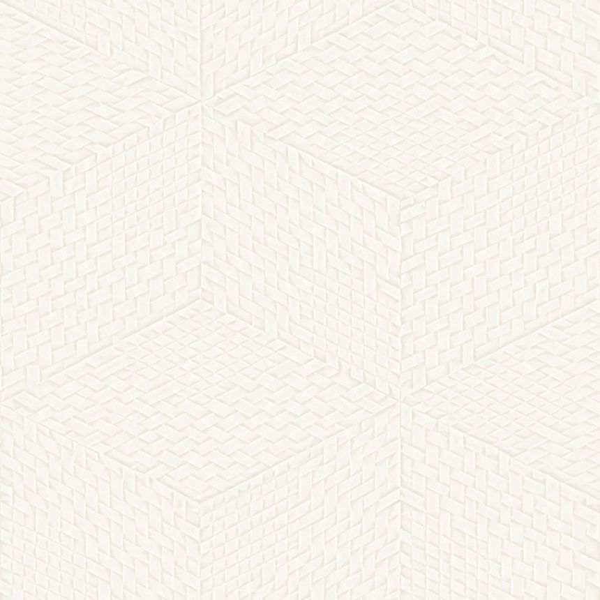 Weiße geometrische 3D-Tapete, TP422951, Exclusive Threads, Design ID
