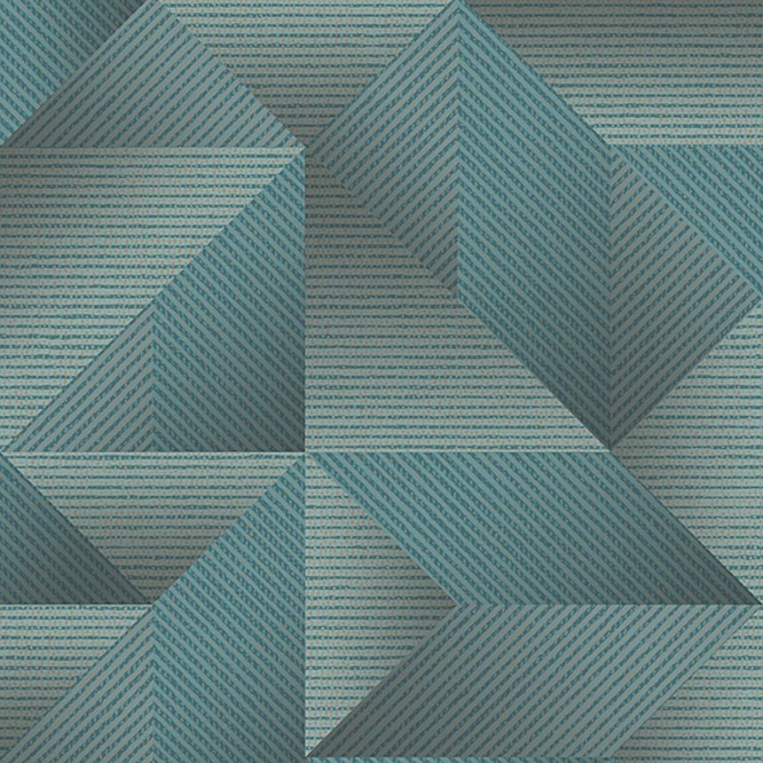 Türkise geometrische 3D-Tapete, TP422976, Exclusive Threads, Design ID