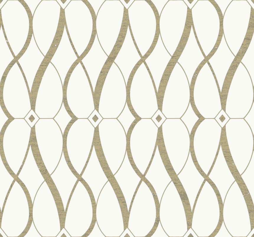 Creme-goldene geometrische Tapete, MD7171, Modern Metals, York