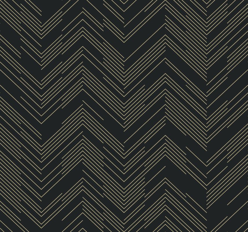 Geometrische Tapete in Schwarz und Gold, MD7221, Modern Metals, York