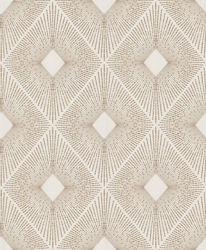 Geometrische Tapete in Creme und Gold, NW3592, Modern Metals, York