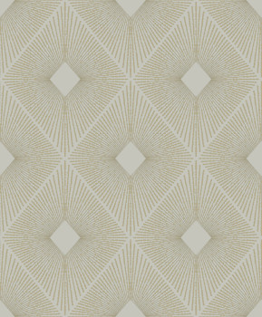 Geometrische Tapete in Grau und Gold, MD7133, Modern Metals, York