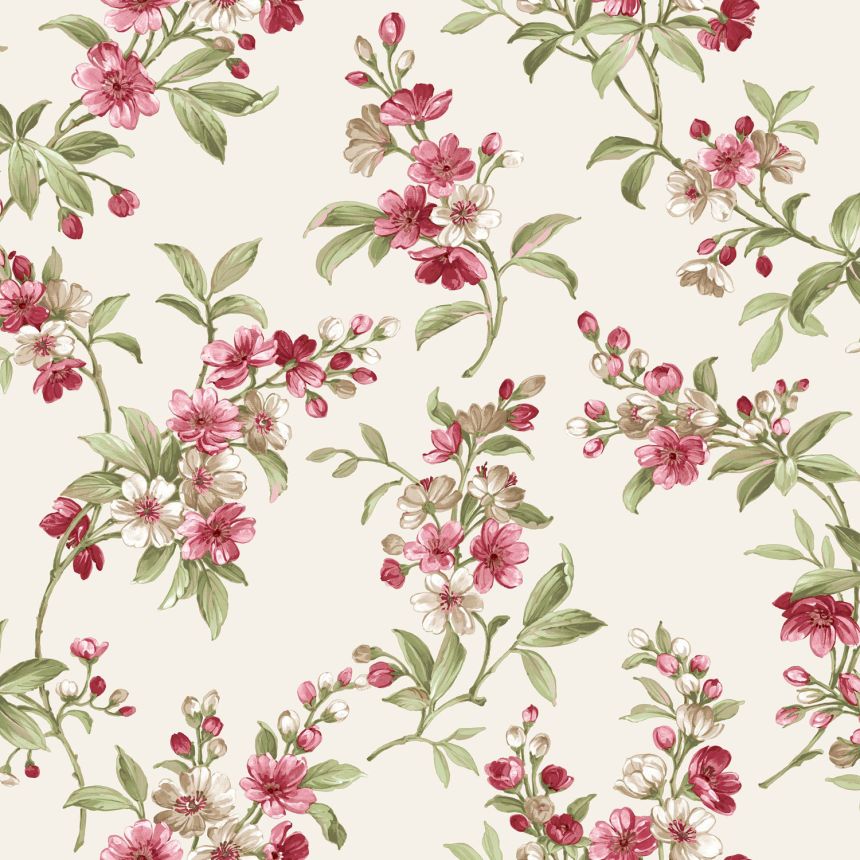 Beige Vliestapete mit Blumenmuster, 84005, Blooming Garden, Cristiana Masi by Parato