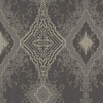 Grau-silberne Luxustapete mit geometrischen Mustern, 47726, Eterna, Parato