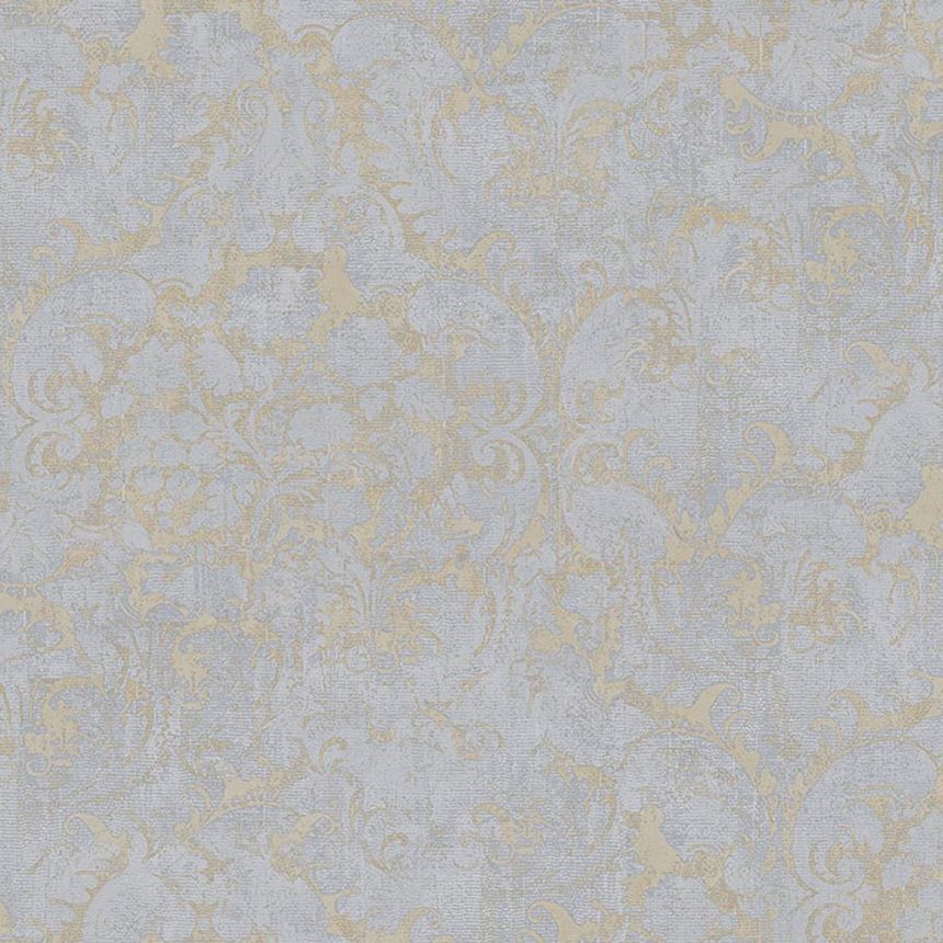 Luxuriöse grau-goldene ornamentale Barocktapete, 47756, Eterna, Parato