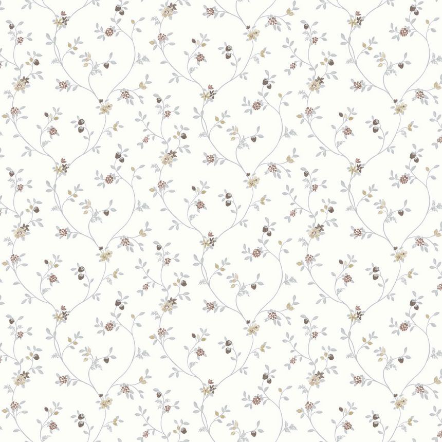 Weiße Blumentapete, 12331, Fiori Country, Parato