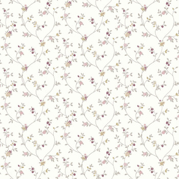 Weiße Blumentapete, 12332, Fiori Country, Parato