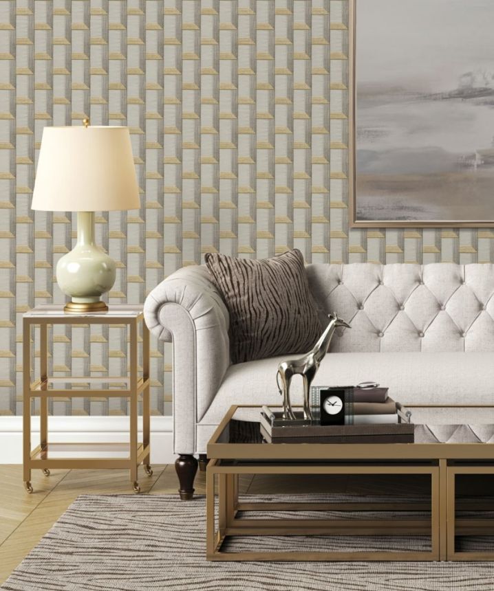 Geometric 3D non-woven wallpaper with a vinyl surface DE120073, Wallstitch, Design ID