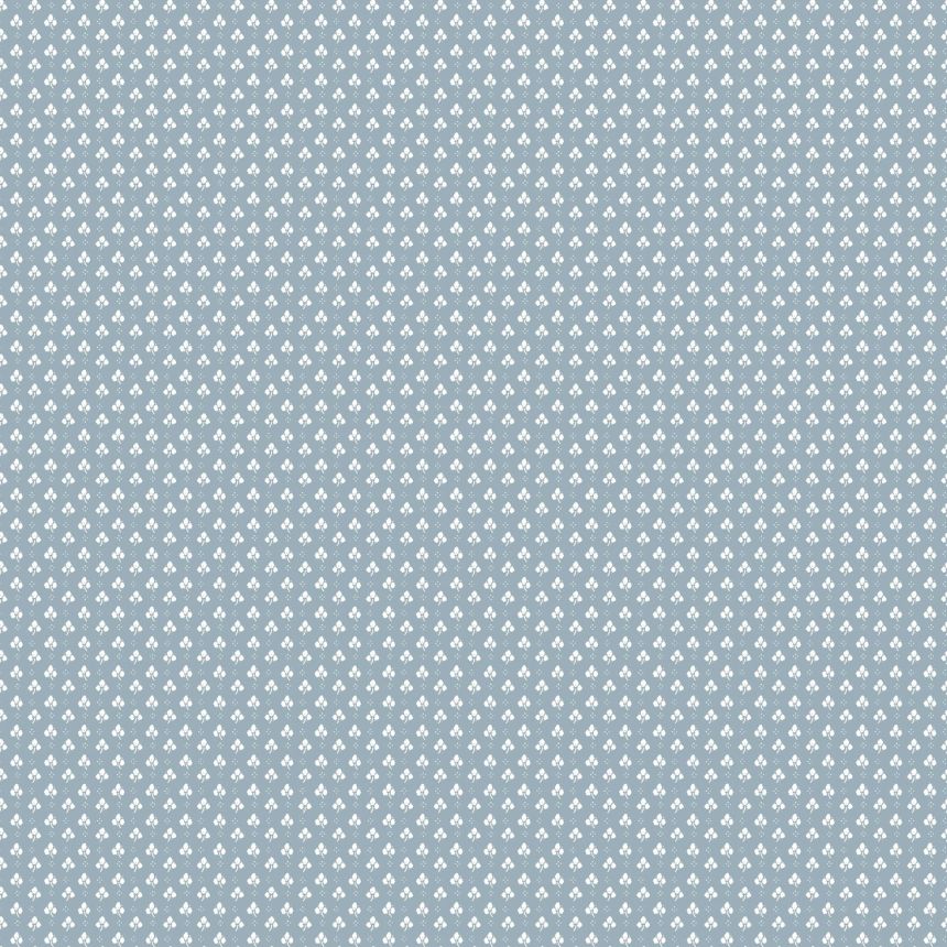 Blaue Vliestapete mit weißen Blättern, 12363, Fiori Country, Parato