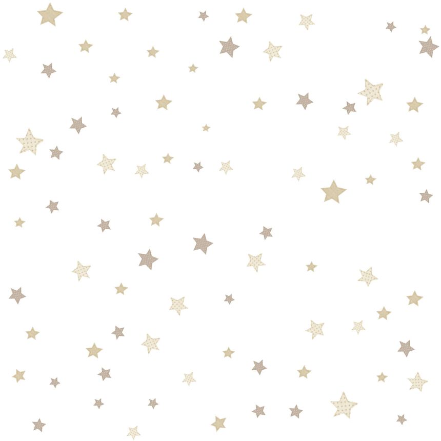 Kindertapete mit braunen und beigen Sternen, 14827, Happy, Parato