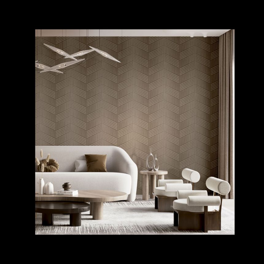 Grau-beige Vliestapete, geometrisches Muster, 24481, Textum, Cristiana Masi by Parato