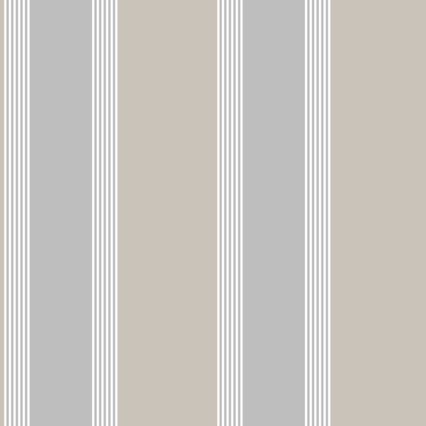 Grau-beige gestreifte Tapete, 28873, Thema, Cristiana Masi by Parato