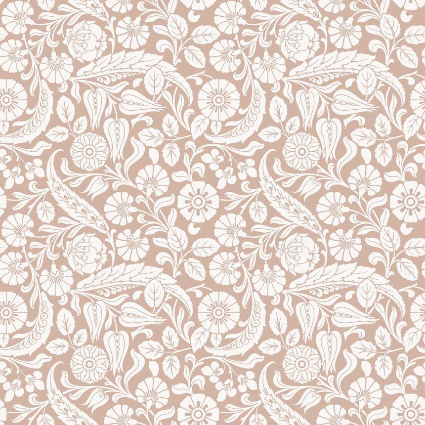 Beige florale Vliestapete, 139330, Vintage Flowers, Esta Home