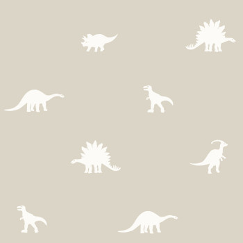 Beige Kindertapete mit Dinosauriern 139508, To the Moon and Back, Esta Home