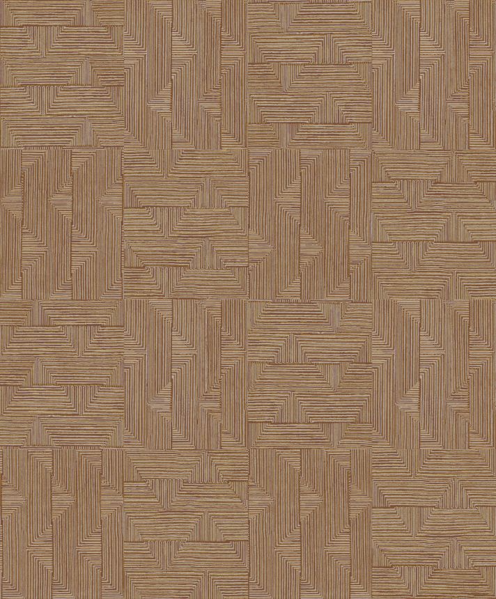 Geometrische Tapete in Braun und Gold, SPI401, Spirit of Nature, Khroma by Masureel