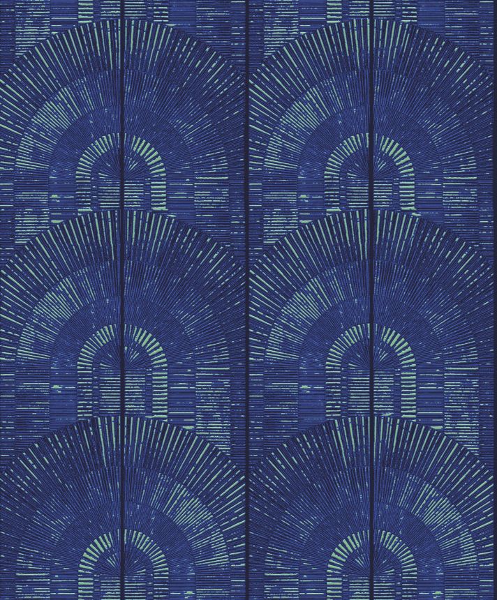 Luxuriöse blaue Tapete Art Deco, SPI804, Spirit of Nature, Khroma by Masureel
