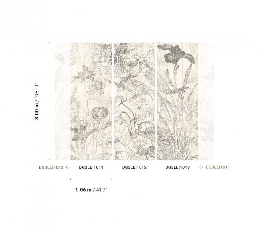 Fototapete, Blumen, Blätter, DG3LEI1012, Wall Designs III, Khroma by Masureel